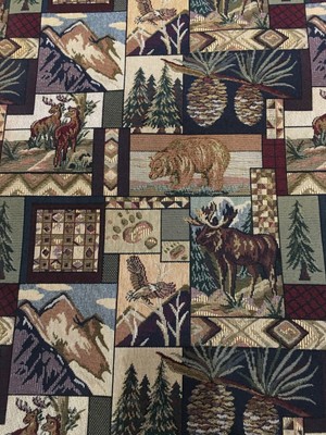 Peter S Cabin Northwest Patch Tapestry Upholstery Fabric Ft686 For