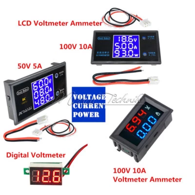 MARKENLOS LCD Digital Voltmeter Ammeter DC 50V 5A 100V 10A Voltage Current Power Meter