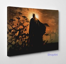 😎Quadro Batman Begins Stampa di Pregio su Tela Cotone Vernice Pennellate