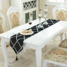Velvet Table Runner Luxury Sequin Rectangular Tablecloth Flag Tassel Ornament