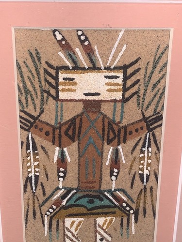 C Chee Sand Male Yei Navajo Native American Indian Framed 6 1/8”x9 1/8” Healing - Picture 6 of 11