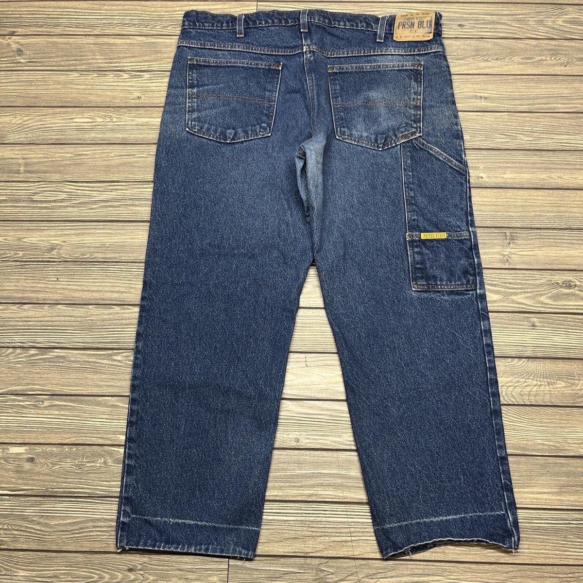 Prison Blues Inmate Made Carpenter Blue Jeans Men Size 42x28 Made In USA