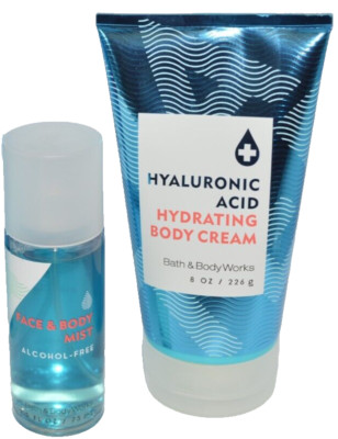 Bath Body Works Water Hyaluronic Acid Hydrating Cream & Face Mist Original 2pc