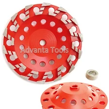 7” Grinding Cup Wheel 30/40 Grit Diamond For Concrete Masonry 5/8”-11 Arbor