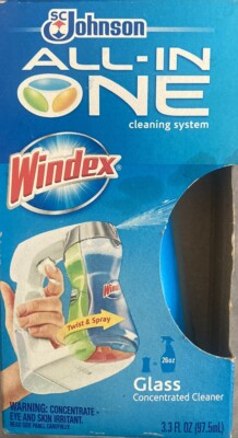 Windex All-In One Glass Concentrated Cleaner SC Johnson 3.3 Fl Oz NEW