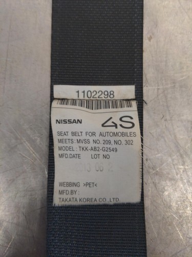 2014 Infiniti Q50 Rear LH Left Seat Belt Black 1102298 - Picture 5 of 5