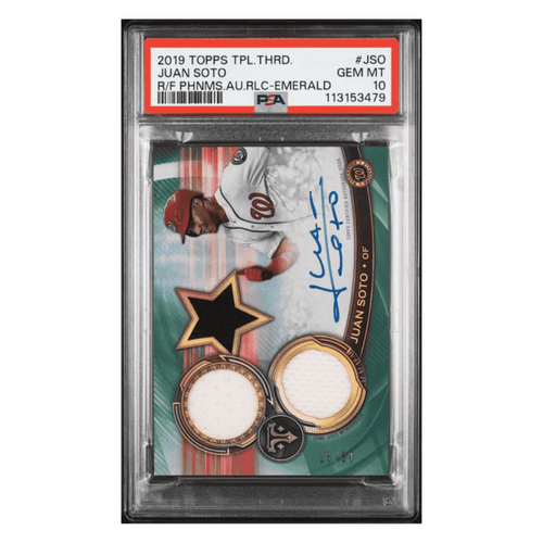 Juan Soto PSA 10 2019 Topps TT Rookie Future Phenom Auto Emerald #/50 Card JSO - Bild 1 von 3