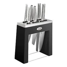 Global Kabuto 7-Piece Professional Knife Block Set, Black G-79620
