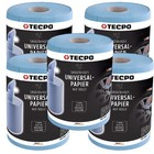 5x ROLLEN 2-lagig PUTZTUCHROLLE BLAU 300 BLATT PUTZPAPIER PAPIER WERKSTATTROLLE