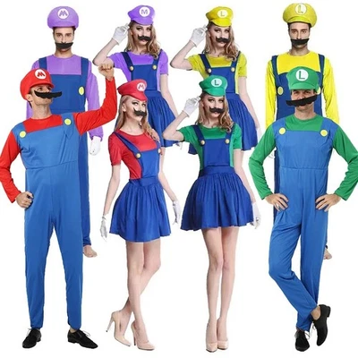Super Mario Luigi Brothers Uniform Set Cosplay Kostüme Lustig Anime Nintendo