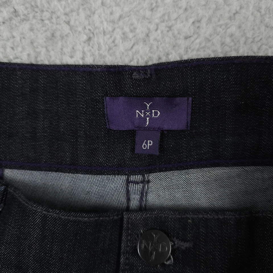 NYDJ Jean Shorts Womens 6P Dark Gray Black Bermuda Lift Tuck Stretch Denim 10" - Image 3 of 4