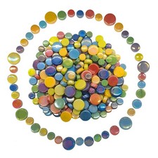 Mosaic Tiles for Crafts, 1.1LB Colorful Glass Mosaic Pieces for Art Supplies, As