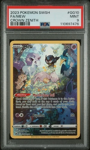 2023 POKEMON SWORD & SHIELD CROWN ZENITH #GG10 FULL ART/MEW PSA 9