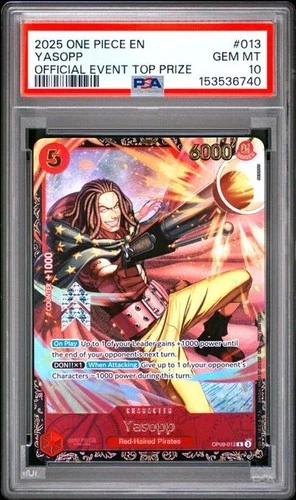 2025 ONE PIECE PROMOS #013 YASOPP OFFICIAL EVENT TOP PRIZE