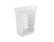 Mainstays Rectangular Open Plastic Laundry Hamper Slim Design White