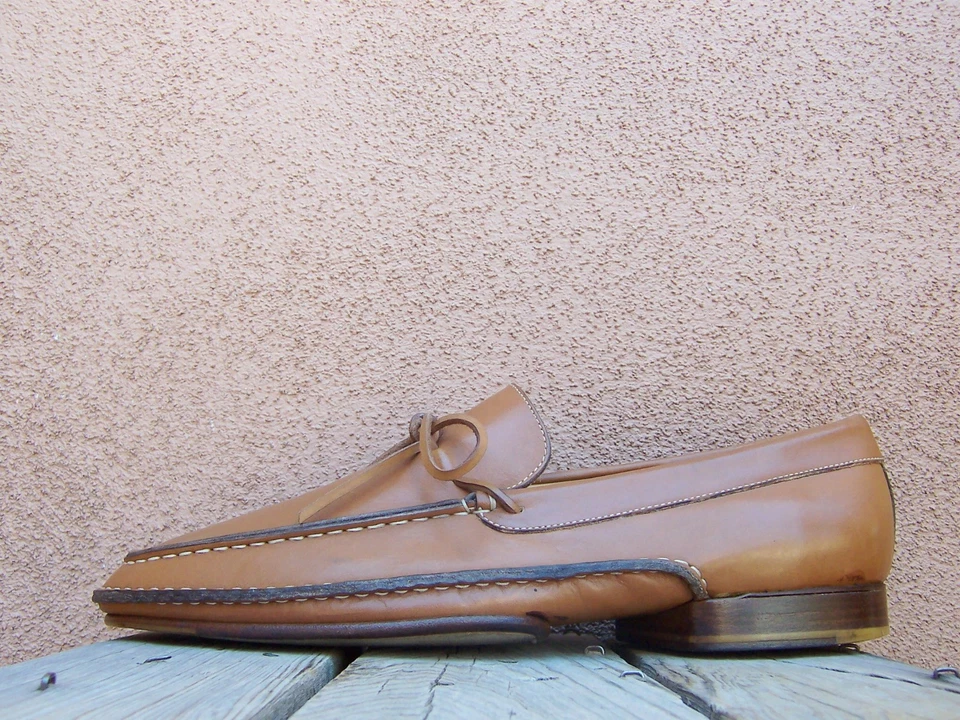 Zapatos de vestir informales BRUNO MAGLI para hombre mocasines italianos tostados británicos finos talla 12M Foto 3 de 4