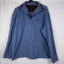 Tommy Bahama Sweatshirt Mens M Blue Half Zip Pullover Sweater Tobago Bay