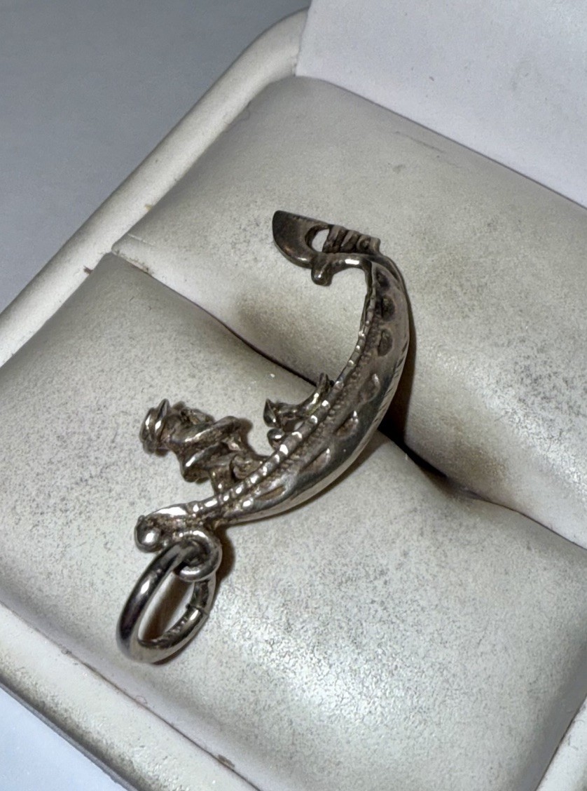 Vintage Solid Sterling Silver Oriental Fishing Bo… - image 5