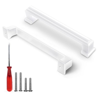 5 Inch Hole to Hole - White Drawer Pulls - 4 Pack - Drawer Handles - Handles ...