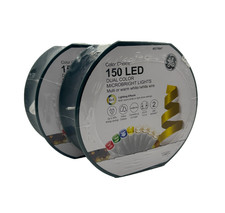 2PK- GE Dual Color 150 Ct 43.4-ft 8-function Color Changing Christmas Lights led