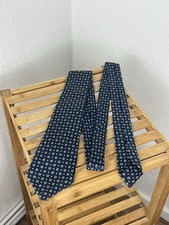 Kiton  Silk Tie  Blue/Yellow Flower  Made in Italy Vintage