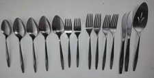 American Stainless "IS" Flatware Single Rose Lot Of 14 Used