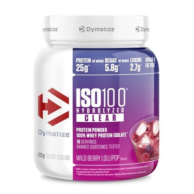 Dymatize ISO 100 Hydrolized Clear Wild Berry Lollipop 512g Whey Protein Pulver