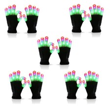 LED Light Up Gloves for Kids - 6 Modes  Colors, Perfect for Parties  Autism