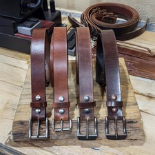 Men s Full Grain Leather Belt 1.5" Wide, Solid Buffalo, Jeans Casual Work, USA