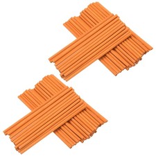 100Pcs Wooden Dowel Rods, 1/5" x 5.9" Unfinished Craft Rod Sticks,Orange