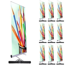 InstaHibit 10pcs 33"x79" Retractable Roll Up Banner Stand Trade Show Display