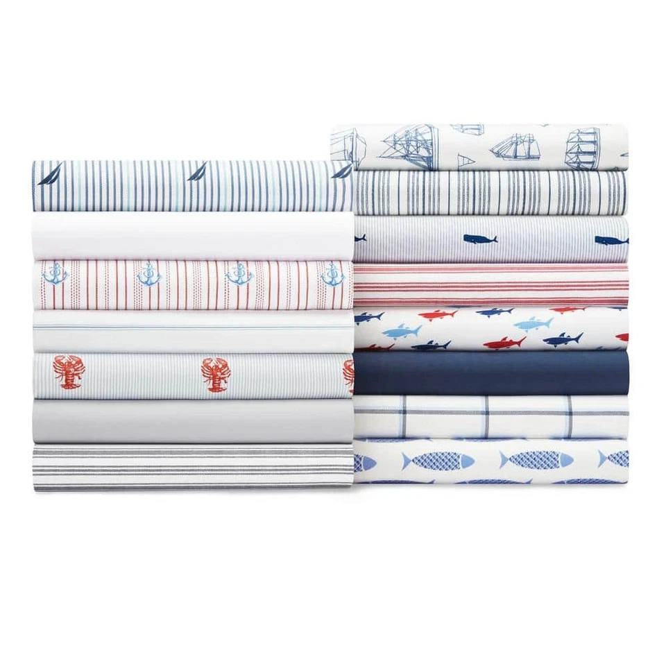 US Plot 4-Piece Blue Geometric Cotton King Sheet Set-USHSA01039510 - Image 3 of 4