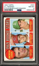 1969 Topps #597 Rollie Fingers RC/Rookie HOF Floyd/Burchart PSA 8 NM-MT