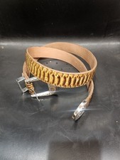 Vintage Alligator Crocodile Print LEATHER Men's Belt 40 Made In Mexico Used V8