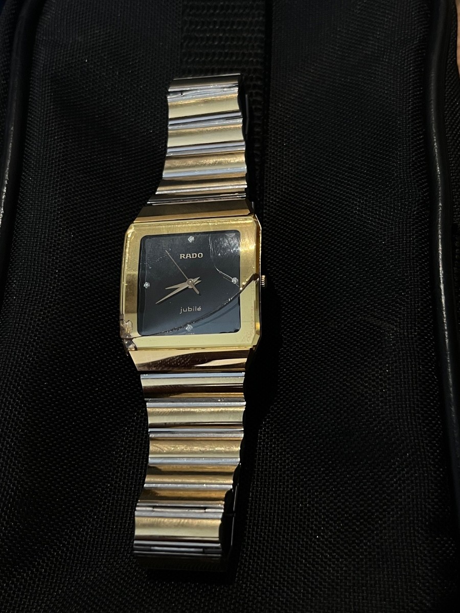 RADO jubile 04444 チタン ダイヤ 不動 現状品 RADO Jubile Men's Watch – Authentic – Works – Cracked Crystal