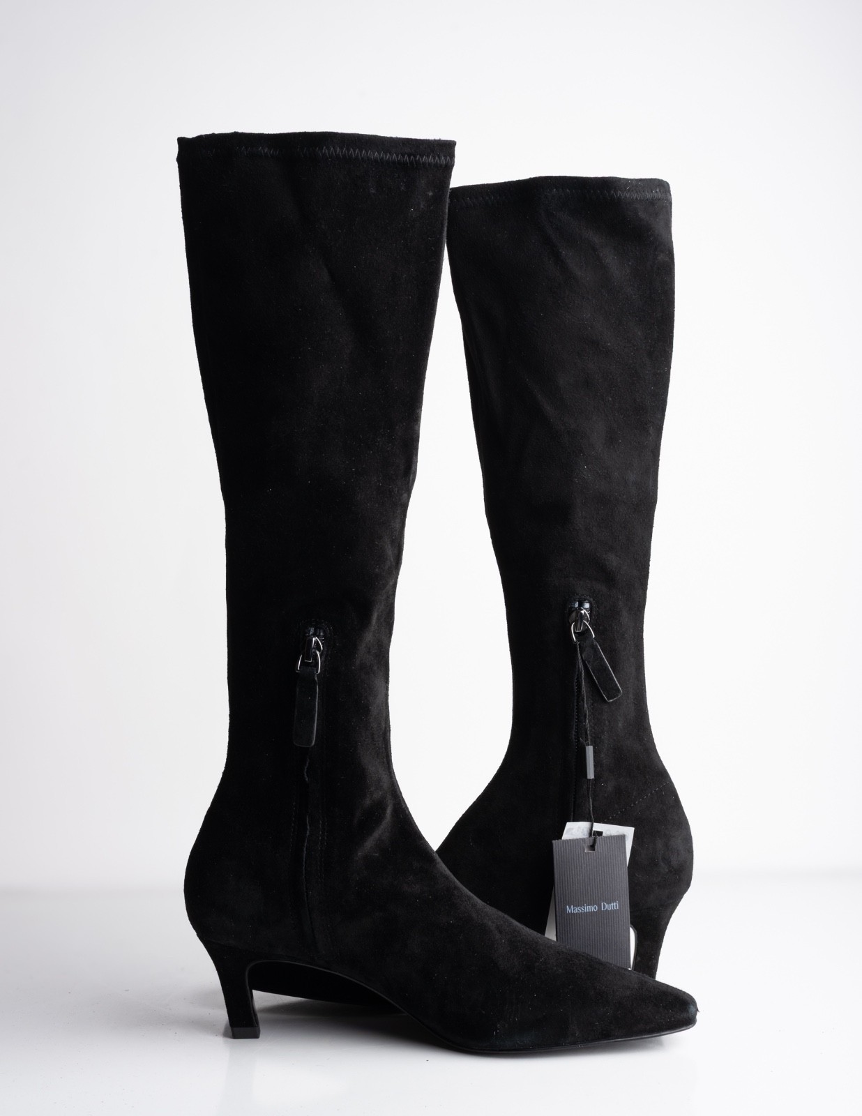 Massimo Dutti Womens Suede Boots Heeled Knee High US 6 EU 36 NWT 1008/550 thumbnail 3