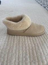 Olukai Cream Suede Shearling Slip-on Slipper Women  s 11