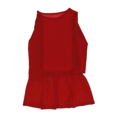X-mas, Kleid, Größe: 98/104, Rot, Einfarbig, Rippenstrick, Mädchen #C0P