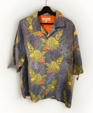 NWOT Tommy Bahama Palm Mirage Tropical Leaves Blue Hawaiian CAMP SHIRT XL