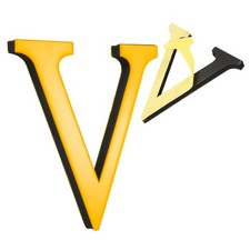 4" House Letters Acrylic Adhesive Mailbox Door Letter Stickers Gold Letter V