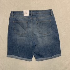 Sonoma Denim Shorts Women s 16 Mid Rise Blue Bermuda Stretch New