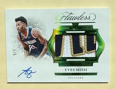 2024-25 PANINI FLAWLESS YVES MISSI ROOKIE HORIZONTAL PATCH AUTO EMERALD RC /5