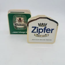 2 German Beer Coasters Holder Zipfer Kitzman With Bar Coasters