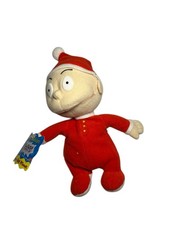 Vintage 90's Rugrats Holiday Bean Bag Friends Tommy Plush Toy Doll Red Santa Hat