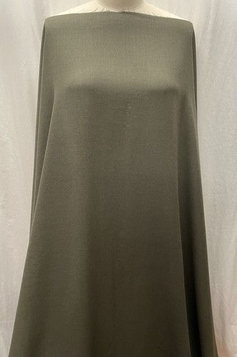 100% Scottish Wool High Twist Olive Green Fabric 2 Yards 23" Long & 60" Wide - Picture 3 of 8