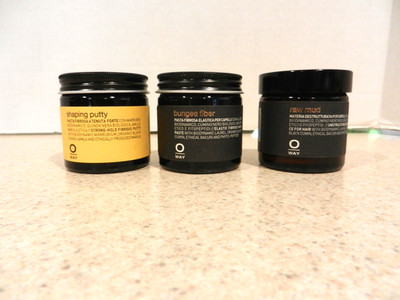 3 Lot Oway Raw Mud - Shaping Putty - Bungee Fiber - 1.70 oz Hair Paste
