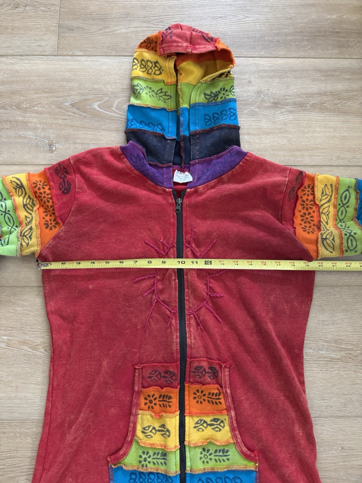 Greater Good Network Rainbow Patchwork Hoodie Jac… - image 4