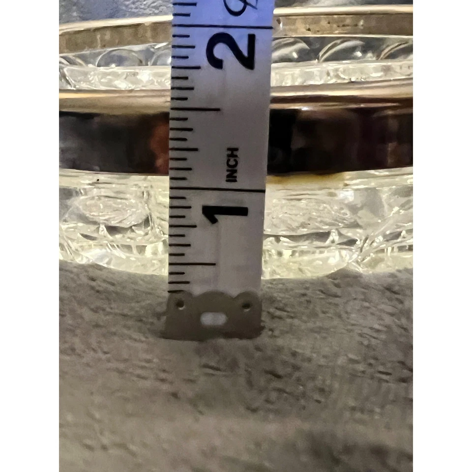 Vintage Glass Divided Serving Dish MCM Silver Rim 9 Starburst Mid-Century Heavy - Image 4 of 4