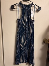 Ladies Loft Dress X Small Navy Floral Sleeveless Dress New With Tags
