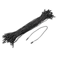 100pcs Wax rope Hang Tag String Snap Lock Price Tag Fastener Ties black 7.8"